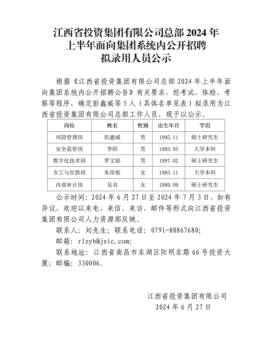 江西省投資集團有限公司總部2024年上半年面向集團系統內公開(kāi)招聘擬錄用人員公示_01.png
